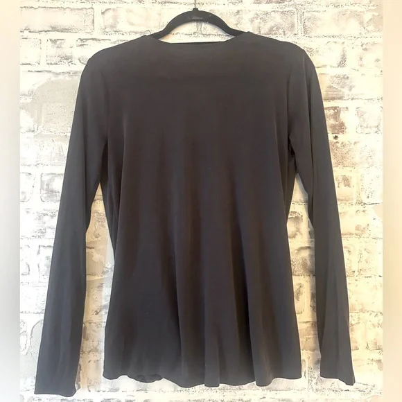 Lush | Long Sleeve Deep V Blouse in Gray - Picture 3 of 6
